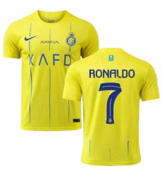 Men Al Nassr 7 Cristiano Ronaldo Yellow 2024 Home Soccer Jersey Men Al Nassr 7 Cristiano Ronaldo Yellow 2024 Home Soccer Jersey