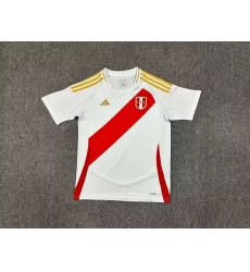 Peru 2024 Soccer Jersey Home White Peru 2024 Soccer Jersey Home White