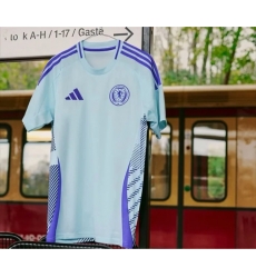 Scotland 2024 Soccer Jersey Away White Scotland 2024 Soccer Jersey Away White