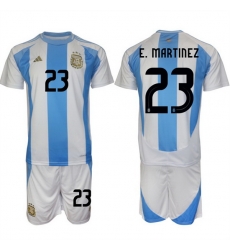 Men Argentina 23 Emiliano Mart EDnez White Blue 2024 25 Home Soccer Jersey Suit