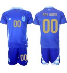 Men Argentina Custom Blue 2024 25 Away SoccerJersey Suit