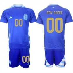 Men Argentina Custom Blue 2024 25 Away SoccerJersey Suit