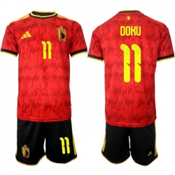 Belgium 2026 FIFA World Cup Soccer Jersey Red #11 DOKU