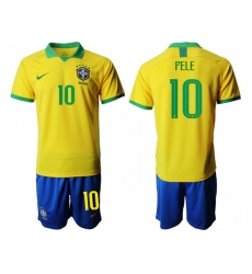 Brazil 10 PELE Home Authentic Soccer Jersey Brazil 10 PELE Home Authentic Soccer Jersey
