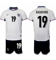 Men England 19 Marcus Rashford 2024 25 White Home Soccer Jersey Suit Men England 19 Marcus Rashford 2024 25 White Home Soccer Jersey Suit