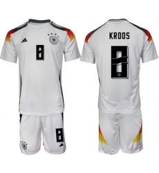 Men Germany 8 Toni Kroos White 2024 25 Home Soccer Jersey Suit Men Germany 8 Toni Kroos White 2024 25 Home Soccer Jersey Suit
