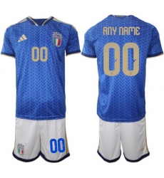 Italy Home Blue Soccer Custom Jersey 0021 Italy Home Blue Soccer Custom Jersey 0021