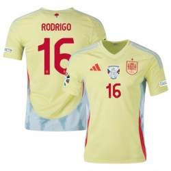 Men Spain Team 16 Olivia Rodrigo Yellow 2024 Away Soccer Jersey