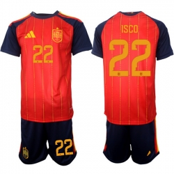 Spain 2026 FIFA World Cup Soccer Jersey Red #22 ISCO
