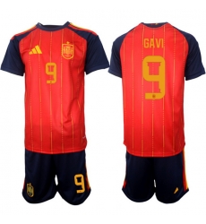 Spain 2026 FIFA World Cup Soccer Jersey Red #9 GAVI Spain 2026 FIFA World Cup Soccer Jersey Red #9 GAVI