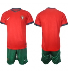 Men Portugal Team Blank 2024 25 Red Home Soccer Jersey