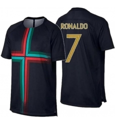 Youth Ronaldo 7 Portugal Black Football Team Jersey Youth Ronaldo 7 Portugal Black Football Team Jersey