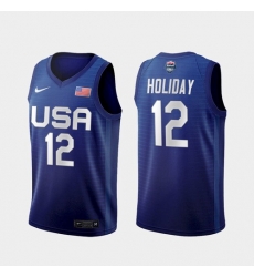 Men's USA Team Jrue Holiday Away Blue 2021 Tokyo Olympics Jersey Men's USA Team Jrue Holiday Away Blue 2021 Tokyo Olympics Jersey