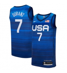 Men's USA Team Kevin Durant Away Blue 2021 Tokyo Olympics Jersey II Men's USA Team Kevin Durant Away Blue 2021 Tokyo Olympics Jersey II