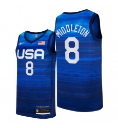 Men's USA Team Khris Middleton Home Blue 2021 Tokyo Olympics Jersey Men's USA Team Khris Middleton Home Blue 2021 Tokyo Olympics Jersey