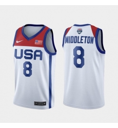 Men's USA Team Khris Middleton Home White 2021 Tokyo Olympics Jersey Men's USA Team Khris Middleton Home White 2021 Tokyo Olympics Jersey