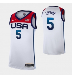 Men's USA Team Zach LaVine Home White 2021 Tokyo Olympics Jersey II Men's USA Team Zach LaVine Home White 2021 Tokyo Olympics Jersey II