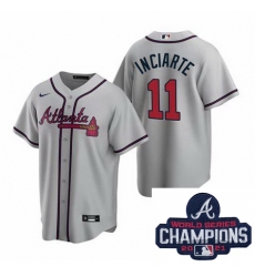 Men Nike Atlanta Braves 11 Ender Inciarter Gray Alternate Stitched Baseball Stitched MLB 2021 Champions Patch Jersey Men Nike Atlanta Braves 11 Ender Inciarter Gray Alternate Stitched Baseball Stitched MLB 2021 Champions Patch Jersey