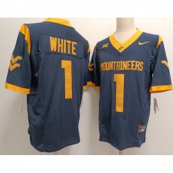 West Virginia Mountaineers #1 Customized Navy Jersey