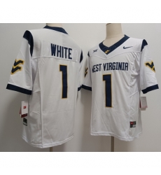 West Virginia Mountaineers #1 Customized White Jersey