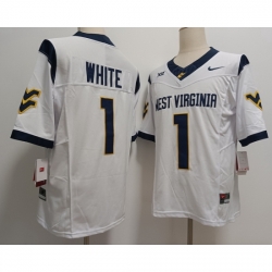 West Virginia Mountaineers #1 Customized White Jersey