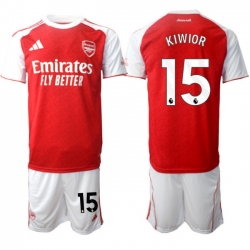 Men Arsenal 2026 Soccer Jerseys Red White #15 KIWIOR