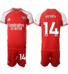 Men Arsenal FC 14 Thierry Henry Red 2025 Home Soccer Jersey Suit
