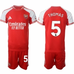 Men Arsenal FC 5 Thomas Red 2025 Home Soccer Jersey Suit