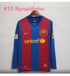 Men Barcelona #10 Ronaldinho Soccer Jersey
