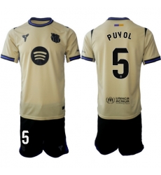 Men FC Barcelona 2026 Soccer Jerseys Beige #5 PUYOL