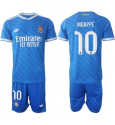 Men Real Madrid 2026 Soccer Jerseys Blue #10 MBAPPE
