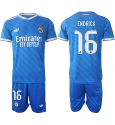 Men Real Madrid 2026 Soccer Jerseys Blue #16 ENDRICK