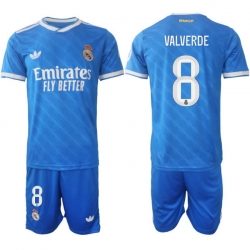 Men Real Madrid 2026 Soccer Jerseys Blue #8 VALVERDE