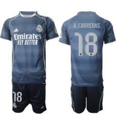 Men Real Madrid 2026 Soccer Jerseys DarkBlue #18 A.CARRERAS