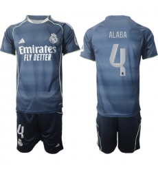 Men Real Madrid 2026 Soccer Jerseys DarkBlue #4 ALABA