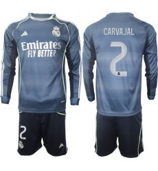 Men Real Madrid 2026 Soccer Jerseys DarkBlue Long #2 CARVAJAL