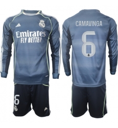 Men Real Madrid 2026 Soccer Jerseys DarkBlue Long #6 CAMAVINGA