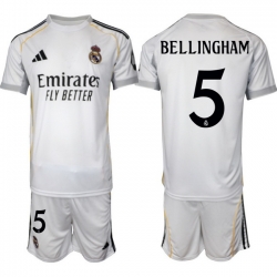 Men Real Madrid 2026 Soccer Jerseys White #5 BELLINGHAM (2)