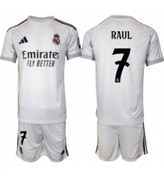 Men Real Madrid 2026 Soccer Jerseys White #7 RAUL (2)