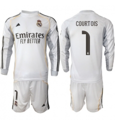 Men Real Madrid 2026 Soccer Jerseys White Long #1 COURTOIS