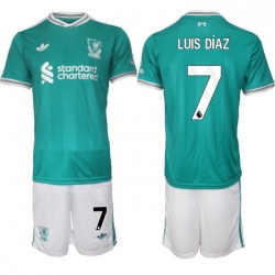 Men Liverpool 2026 Soccer Jerseys Teal #7 LUIS DIAZ
