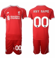 Men Liverpool Custom 2025 Red Home Soccer Jersey Suit