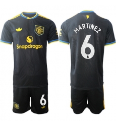 Men Manchester United 2026 Soccer Jerseys Black #6 MARTINEZ