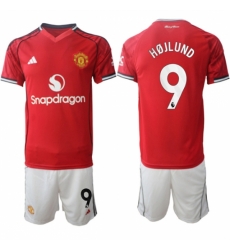Men Manchester United 9 Rasmus Hojlund 2025 26 Red Home Soccer Jersey Suit Men Manchester United 9 Rasmus Hojlund 2025 26 Red Home Soccer Jersey Suit
