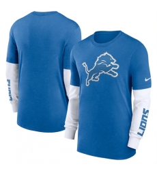 Men Detroit Lions Heather Blue Slub Fashion Long Sleeve T Shirt Men Detroit Lions Heather Blue Slub Fashion Long Sleeve T Shirt