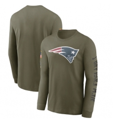 Men New England Patriots Olive 2022 Salute To Service Long Sleeve T Shirt Men New England Patriots Olive 2022 Salute To Service Long Sleeve T Shirt