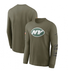 Men New York Jets Olive 2022 Salute To Service Long Sleeve T Shirt Men New York Jets Olive 2022 Salute To Service Long Sleeve T Shirt