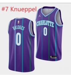 Men Charlotte Hornets #7 Knueppel Purple Stitched Basketball Jerseys