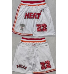 Men Miami Heat White 22 Shorts