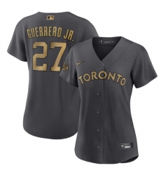 Women Toronto Blue Jays 27 Vladimir Guerrero Jr 2022 All Star Charcoal Stitched Baseball Jersey Women Toronto Blue Jays 27 Vladimir Guerrero Jr 2022 All Star Charcoal Stitched Baseball Jersey